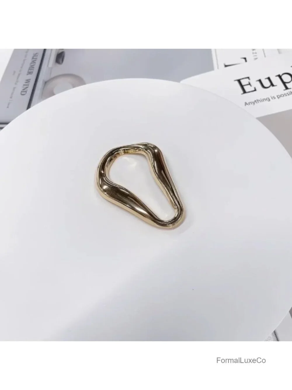 Stainless Steel Geometric Teardrop Brooch Pin for Men Women Sweater Hat Scarf